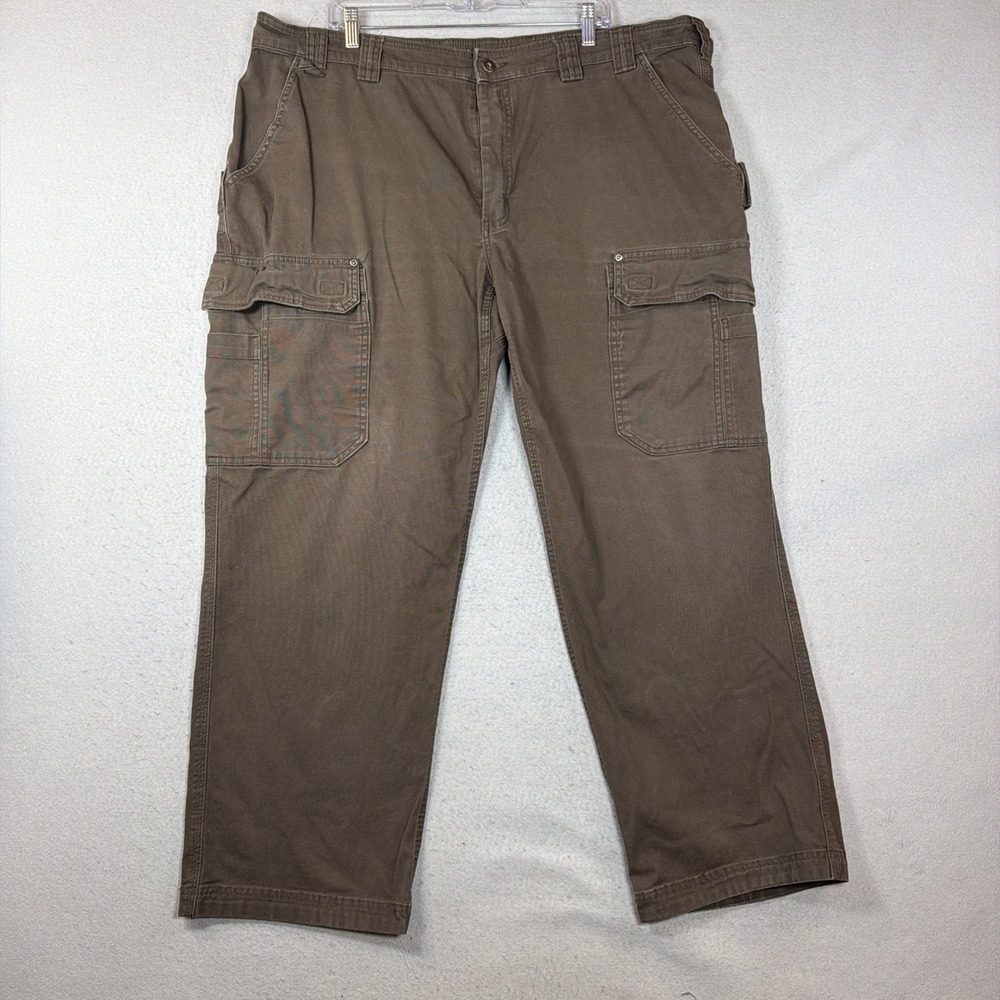 Duluth Trading Cargo Pants Mens Fits 44x32 Brown Flex Fire Hose Workwear Utility